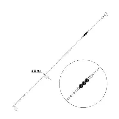 Браслет зі срібла з оніксом (арт. 7509/2320о)