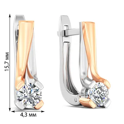 Золоті сережки з діамантами (арт. С011118050бк)