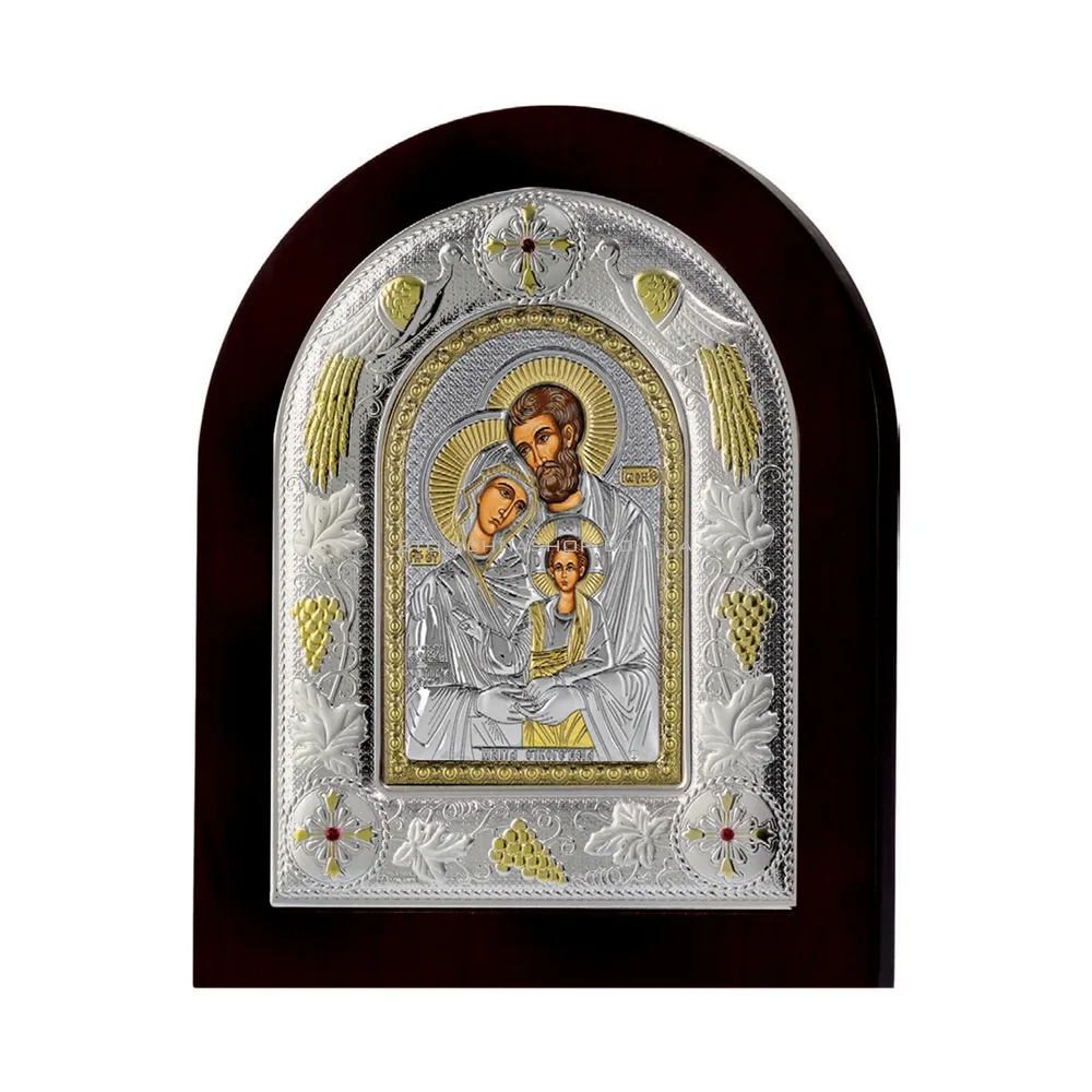 Срібна ікона з позолотою «Свята Родина» (220х180 мм) (арт. MA/E3105BX) - цена