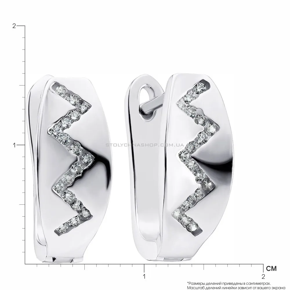  Сережки из серебра с фианитами (арт. 7502/3743) - 2 - цена