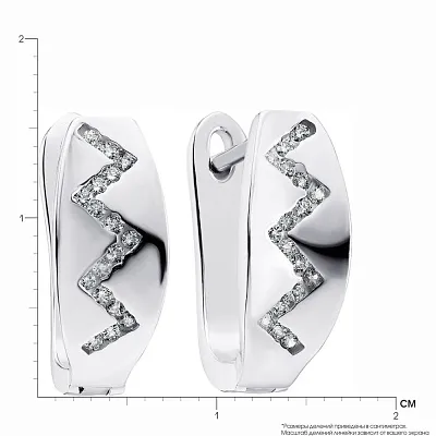 Сережки зі срібла з фіанітами (арт. 7502/3743)
