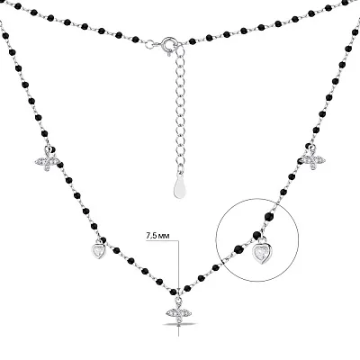 Кольє зі срібла з емаллю та фіанітами (арт. 7507/1885еч)