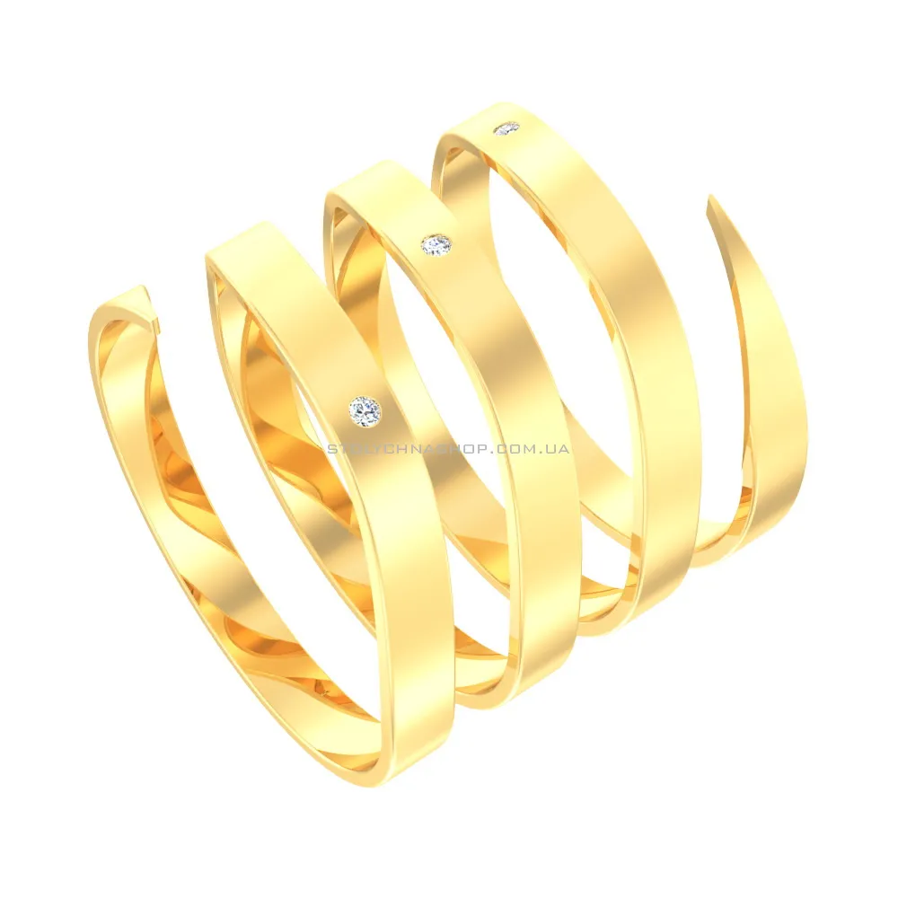 Золотое кольцо с фианитом (арт. 140742ж)