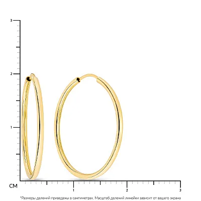 Сережки-кольца из желтого золота (арт. 100023/20ж)