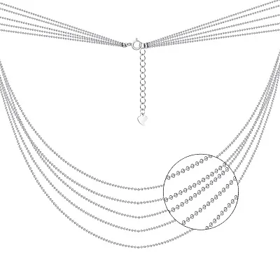 Багатошарове срібне кольє  (арт. 7507/1299)