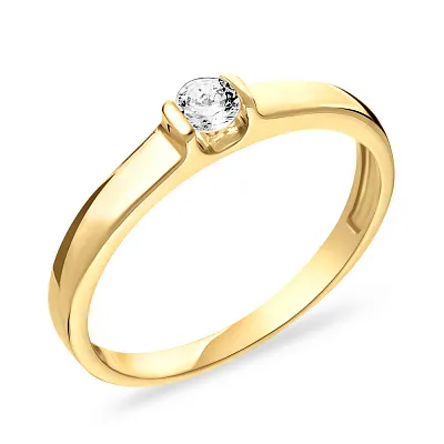 Золотое кольцо с одним камнем  (арт. 140539ж)