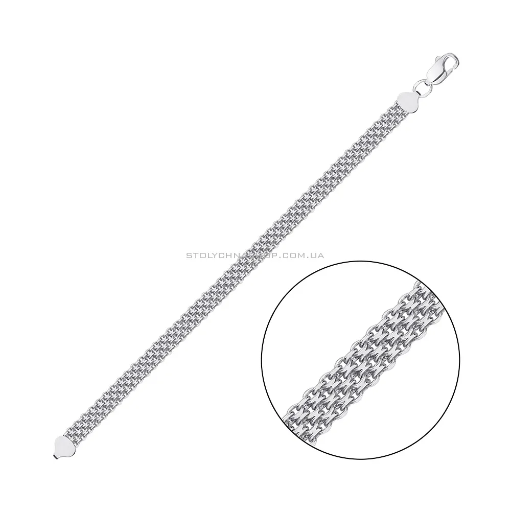 Широкий срібний браслет плетіння Фантазійне (арт. 7509/4-0342.50.2) - цена
