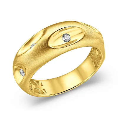 Золотое кольцо с фианитами  (арт. 156059жм)