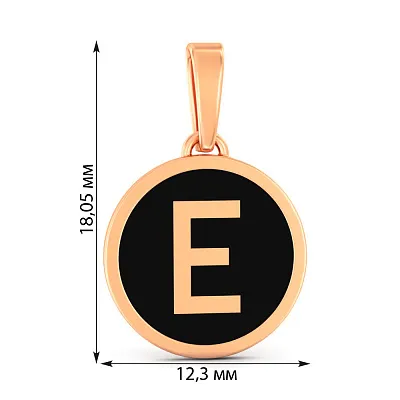 Золота підвіска Літера Е з емаллю (арт. 440991еч)