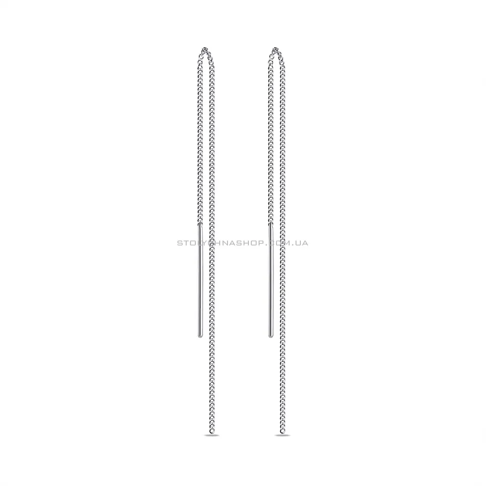 Срібні сережки-протяжки без каменів (арт. 7502/С2/260)