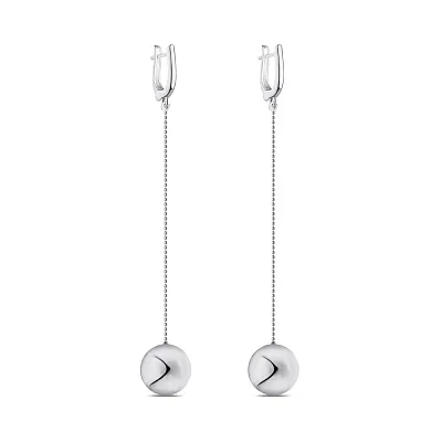 Срібні сережки-підвіски з кулями (арт. 7502/4180/2)