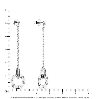 Сережки-пусети зі срібла з фіанітами  (арт. 7518/5516)