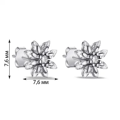 Сережки пусети зі срібла з фіанітами (арт. 7518/6718)