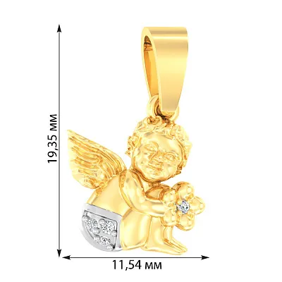 Золотая подвеска «Ангел» с фианитами (арт. 440465ж)