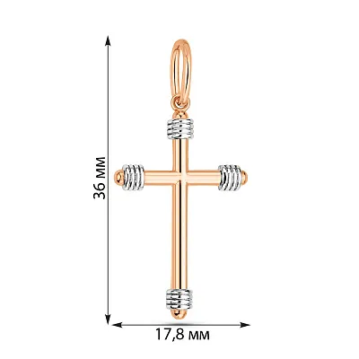 Хрестик з червоного і білого золота (арт. 424776/3кб)