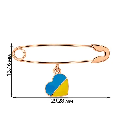 Шпилька з золота з патріотичною підвіскою  (арт. 360128есж)