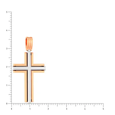 Крестик из красного и белого золота (арт. 440549)