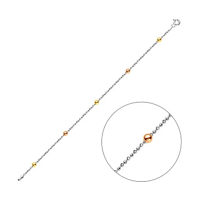 Срібний браслет з червоними і жовтими кульками  (арт. 7509/1643бжк)