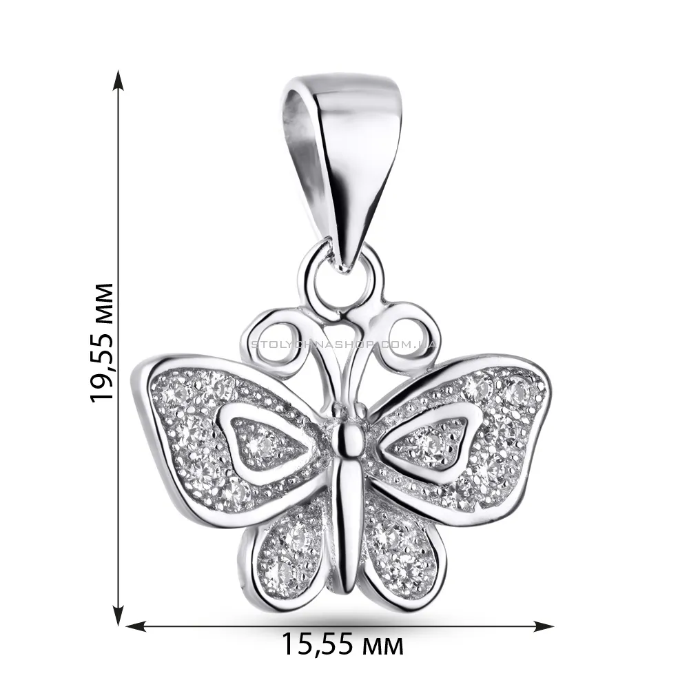 Срібна підвіска «Метелик» з фіанітами (арт. 7503/2419) - 3 - цена