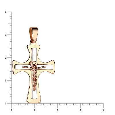 Натільний хрестик з комбінованого золота (арт. 501384кб)