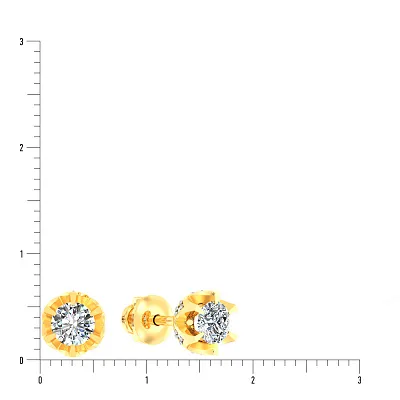 Золоті сережки в жовтому кольорі металу з фіанітом (арт. 110126ж)