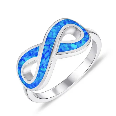 Серебряное кольцо «Бесконечность» с опалом  (арт. 7501/4661Пос)