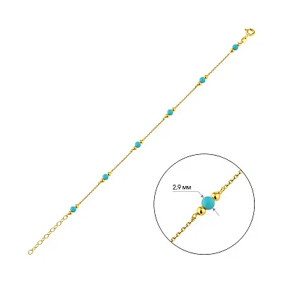 Браслет золотий з бірюзою (арт. 326585жБ)