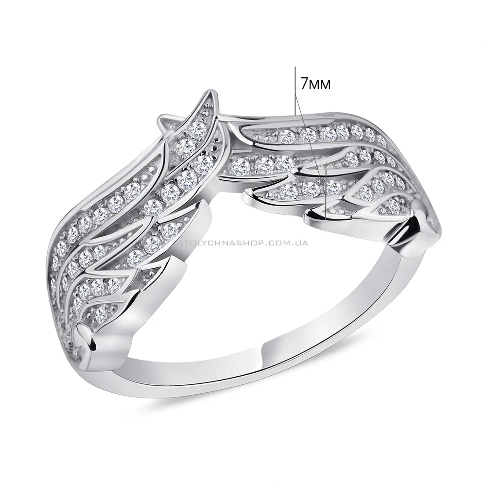 Серебряное кольцо "Крылья" с фианитами  (арт. 7501/5732)