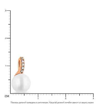 Золотой подвес с жемчугом и фианитами  (арт. 421393прлб)