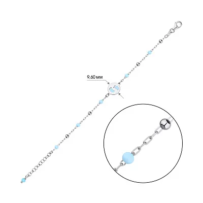 Дитячий срібний браслет з альпінітом і з емаллю  (арт. 7509/3624ег)