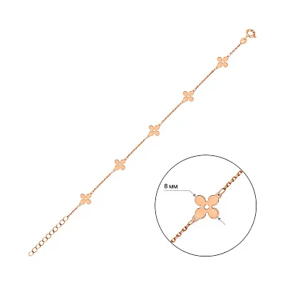 Золотий браслет Квіти (арт. 326512)