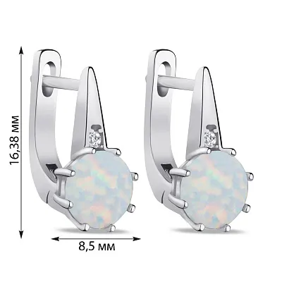 Сережки зі срібла з опалом (арт. 7502/3826Поб)