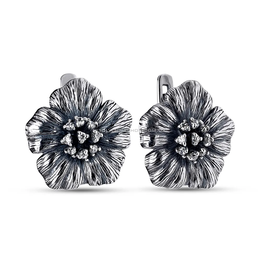 Срібні сережки «Квіти» (арт. 7902/1111146)