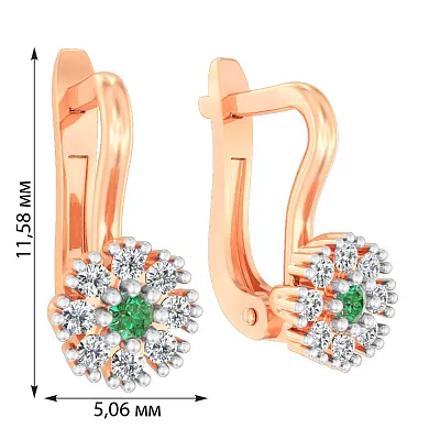 Золоті сережки з фіанітами (арт. 114203з)