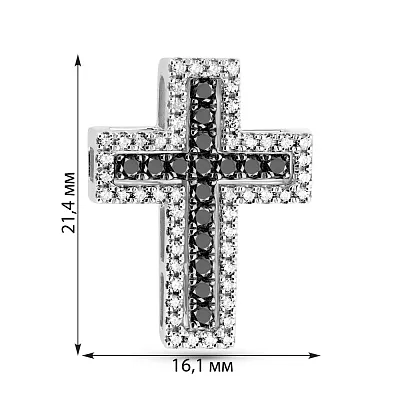 Крестик трансформер из белого золота с бриллиантами   (арт. 3109472202ч)