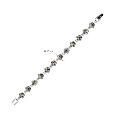 Срібний браслет з марказитами  (арт. 7409/3160мрк)