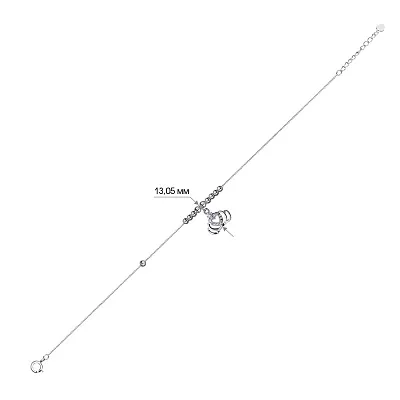 Срібний браслет «Корона» з фіанітами (арт. 7509/2119)