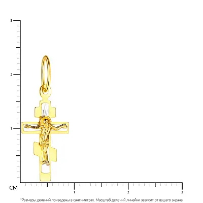 Золотой нательный крестик с распятием  (арт. 529600ж)