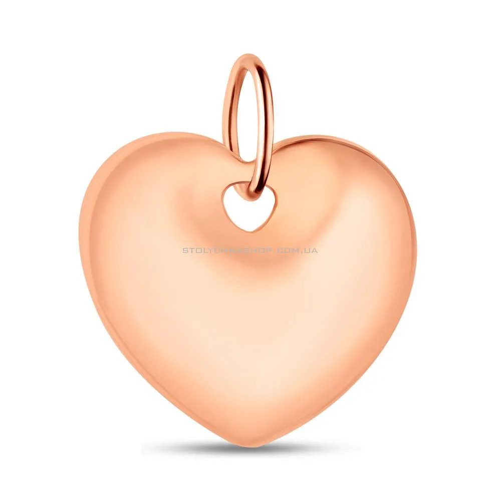 Підвіс з золота "Серце" з алмазною гранню (арт. 424408) - 2 - цена
