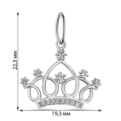 Золота підвіска «Корона» з фіанітами (арт. 423630б)