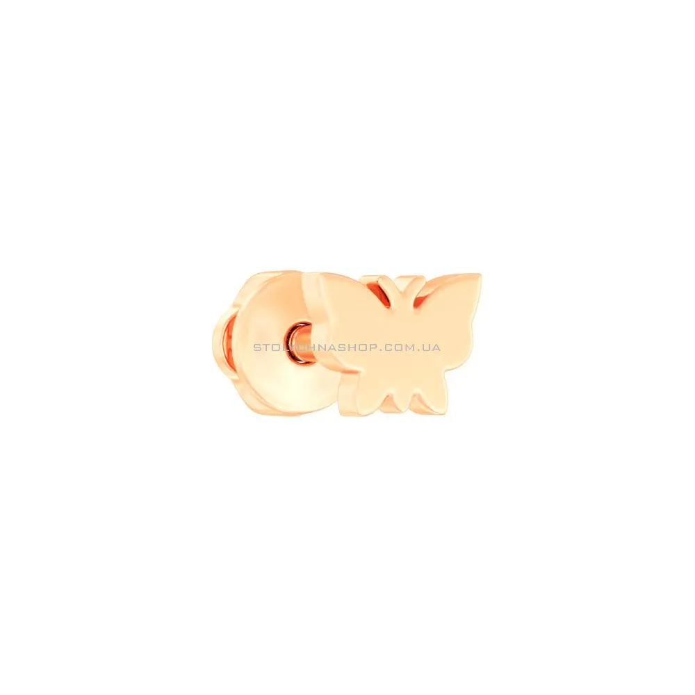 Золотая моносерьга в форме бабочки  (арт. 110899Я)