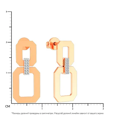 Золотые сережки с белыми фианитами (арт. 111121)