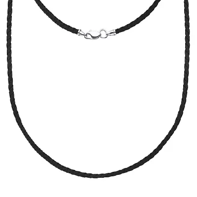 Шнурок шелковый с серебряным замком (арт. 7307/ш05/3ч)