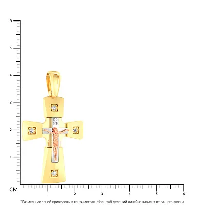 Золотий натільний хрестик з фіанітами (арт. 501041ж)
