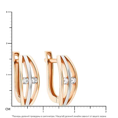 Золоті сережки в комбінованому кольорі металу (арт. 107650кб)