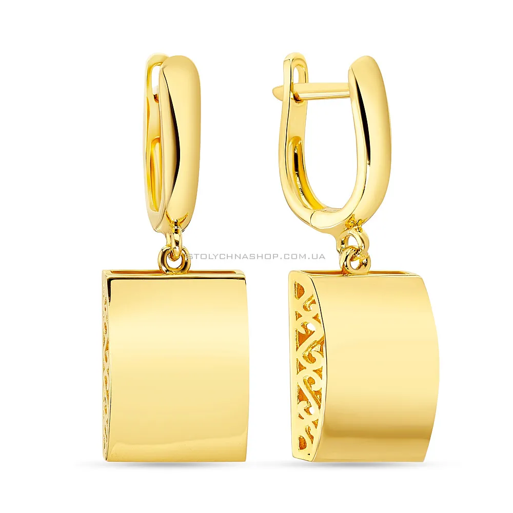 Сережки з жовтого золота з підвісками  (арт. 108273ж) - цена