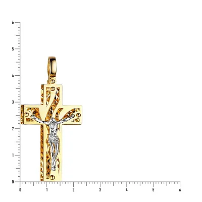 Хрестик з жовтого золота з розп'яттям (арт. 500631ж)