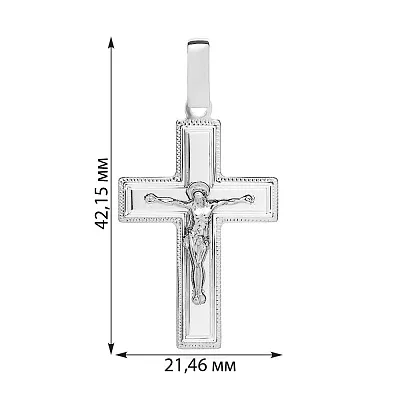 Масивний хрестик зі срібла з розп'яттям  (арт. Х541131нш)