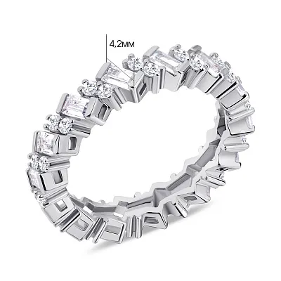 Серебряное кольцо Trendy Style с фианитами разной формы (арт. 7501/5427)