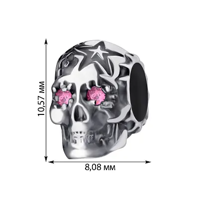 Шарм срібний "Череп" з альпінітами  (арт. 7903/3111041ак)